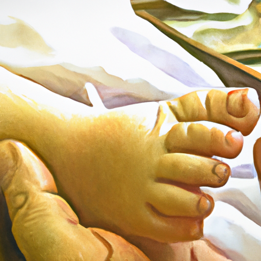 a babys feet with a doctors hand pointin 512x512 36692283